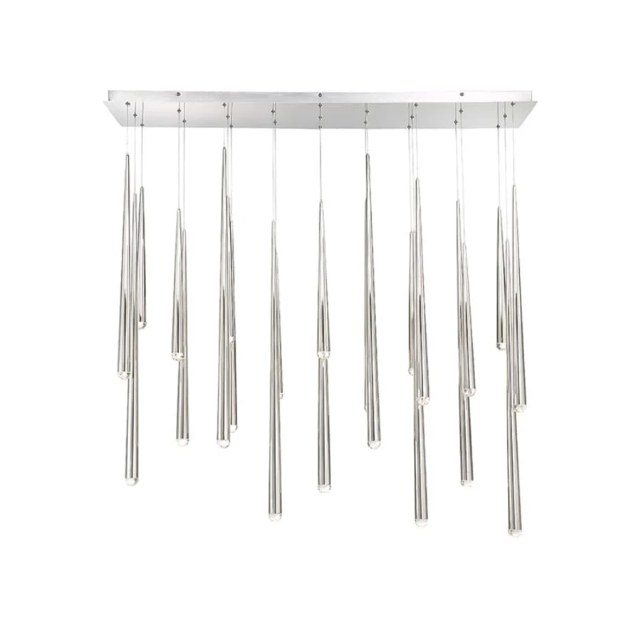 Modern Forms Cascade 23 Light 54" Wide LED Suspended Linear Multi Light Pendant with K-2 Hand Cut Clear Crystal Shades - Image 1