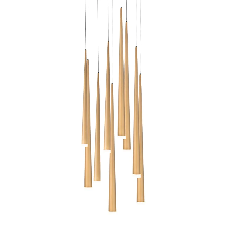 Modern Forms Cascade 9 Light 17" Wide LED Crystal Multi Light Pendant with Frosted Glass Endcap Shades - Image 1