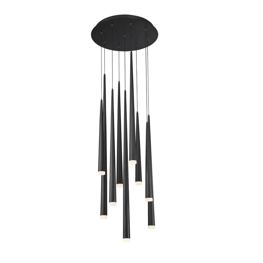 Modern Forms Cascade 9 Light 17" Wide LED Crystal Multi Light Pendant with Frosted Glass Endcap Shades - Image 2
