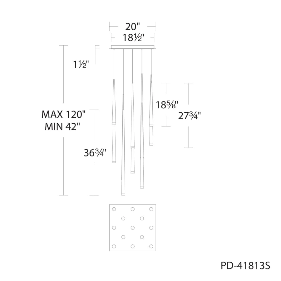 Modern Forms Cascade 13 Light 20" Wide LED Suspension Multi Light Pendant - Image 2
