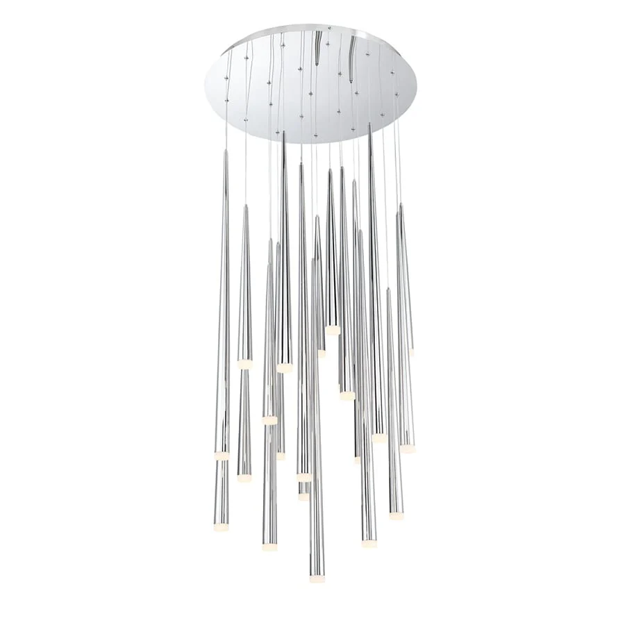 Modern Forms Cascade 21 Light 26" Wide LED Crystal Multi Light Pendant with Frosted Glass Endcap Shades - Image 3