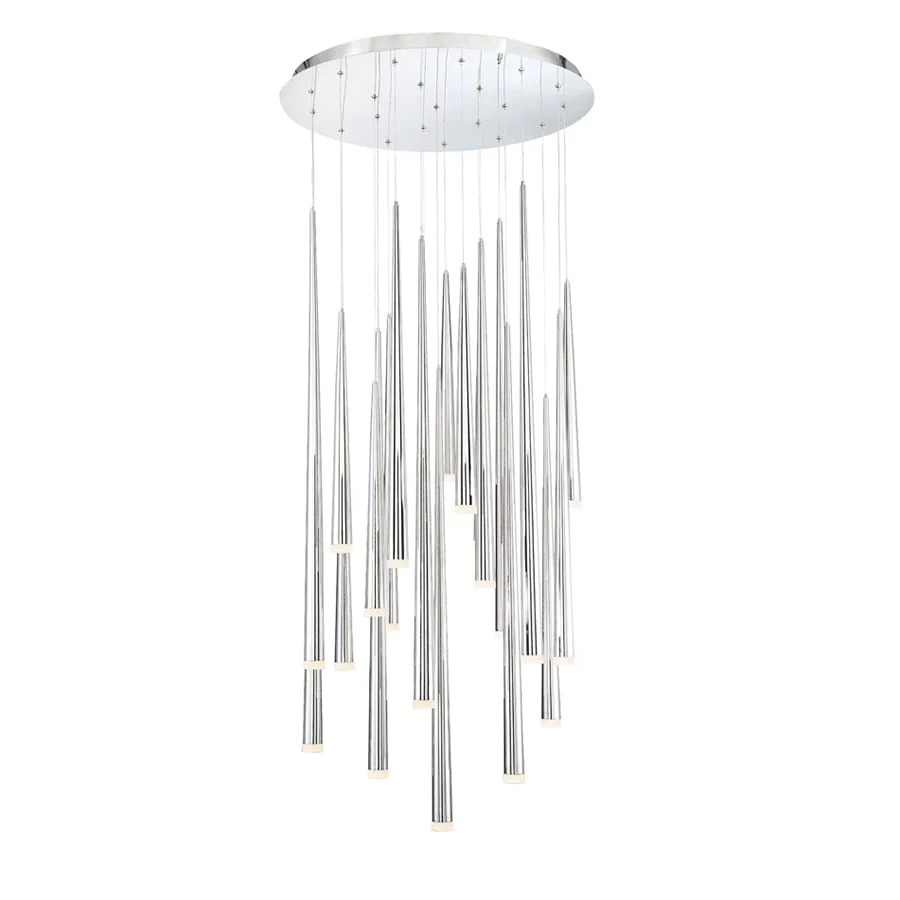 Modern Forms Cascade 21 Light 26" Wide LED Crystal Multi Light Pendant with Frosted Glass Endcap Shades - Image 1
