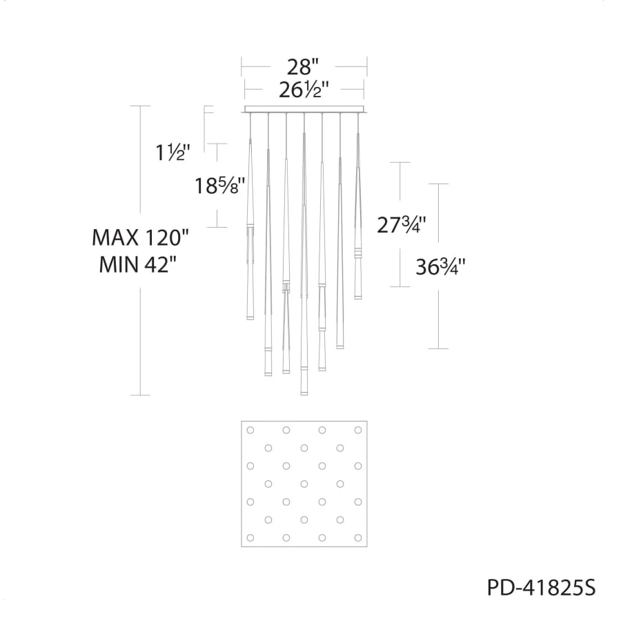 Modern Forms Cascade 25 Light 28" Wide LED Suspension Multi Light Pendant - Image 2