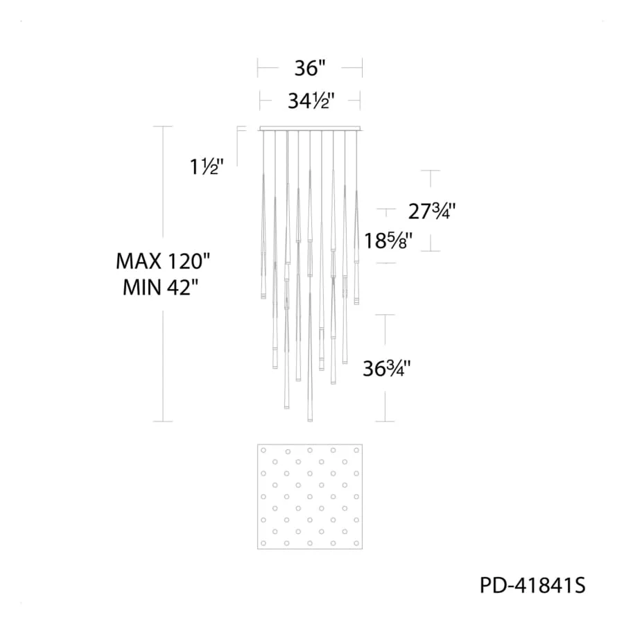 Modern Forms Cascade 41 Light 36" Wide LED Suspension Multi Light Pendant - Image 2