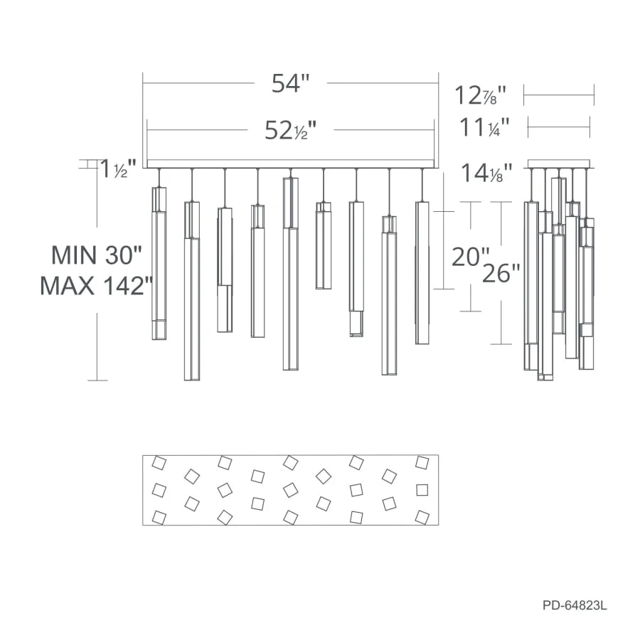 Modern Forms Chaos 23 Light 12" Wide LED Suspension Linear Pendant - Image 3
