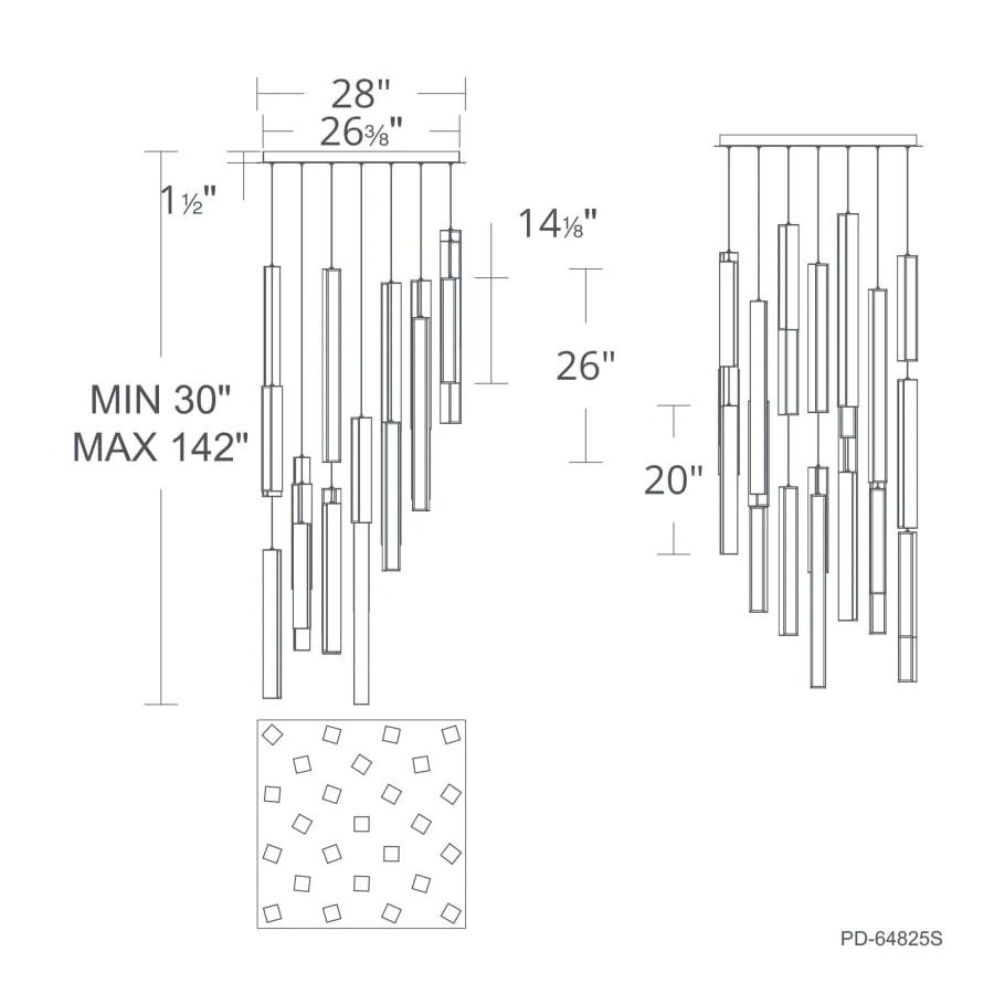 Modern Forms Chaos 25 Light 28" Wide LED Suspension Multi Light Pendant - Image 2