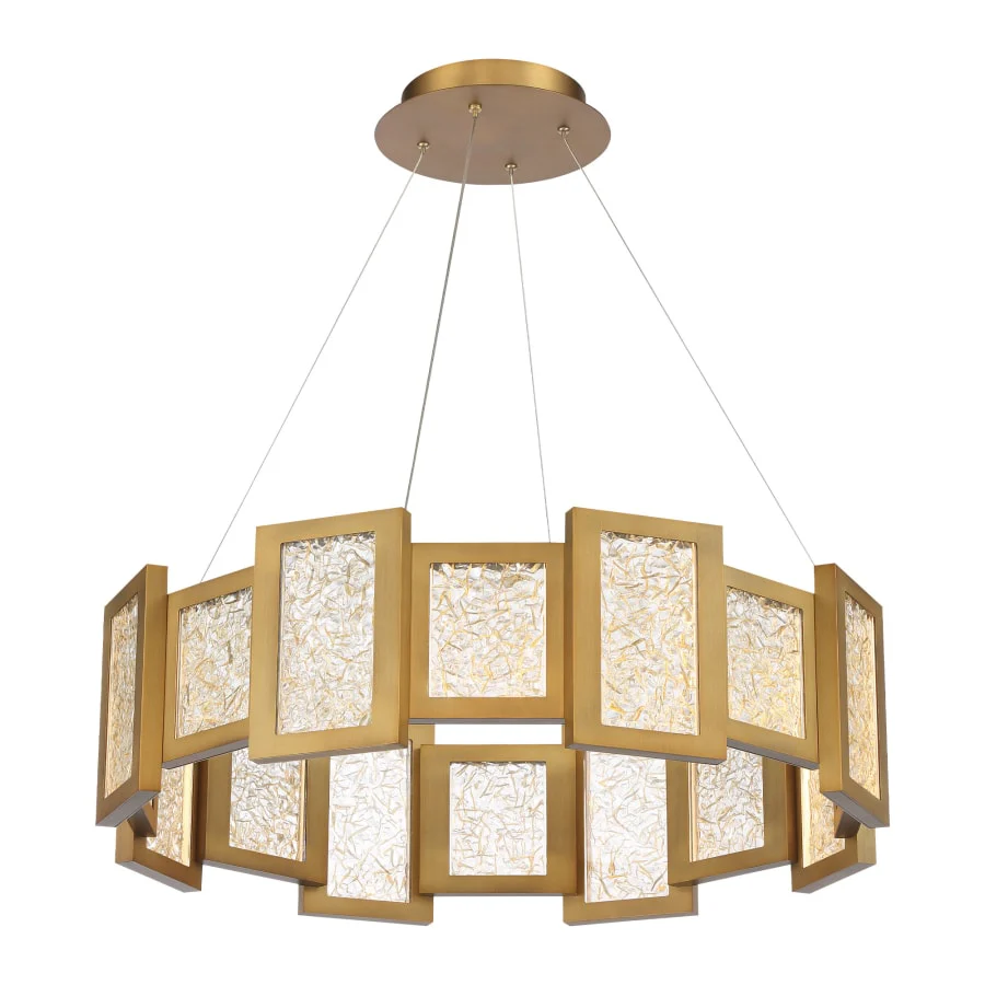 Modern Forms Fury 28" Wide LED Suspended Drum Chandelier with Opal Glass Shade - Image 1