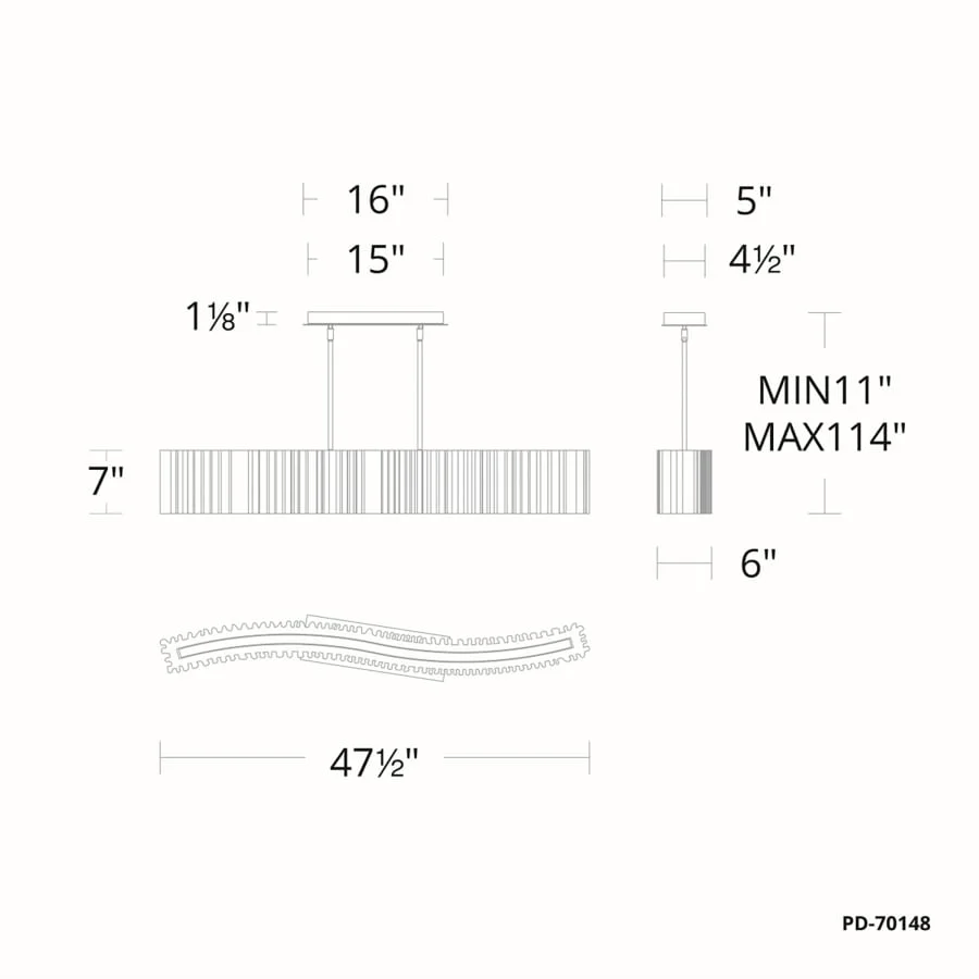Modern Forms Rhiannon 48" Wide LED Linear Chandelier - Image 2