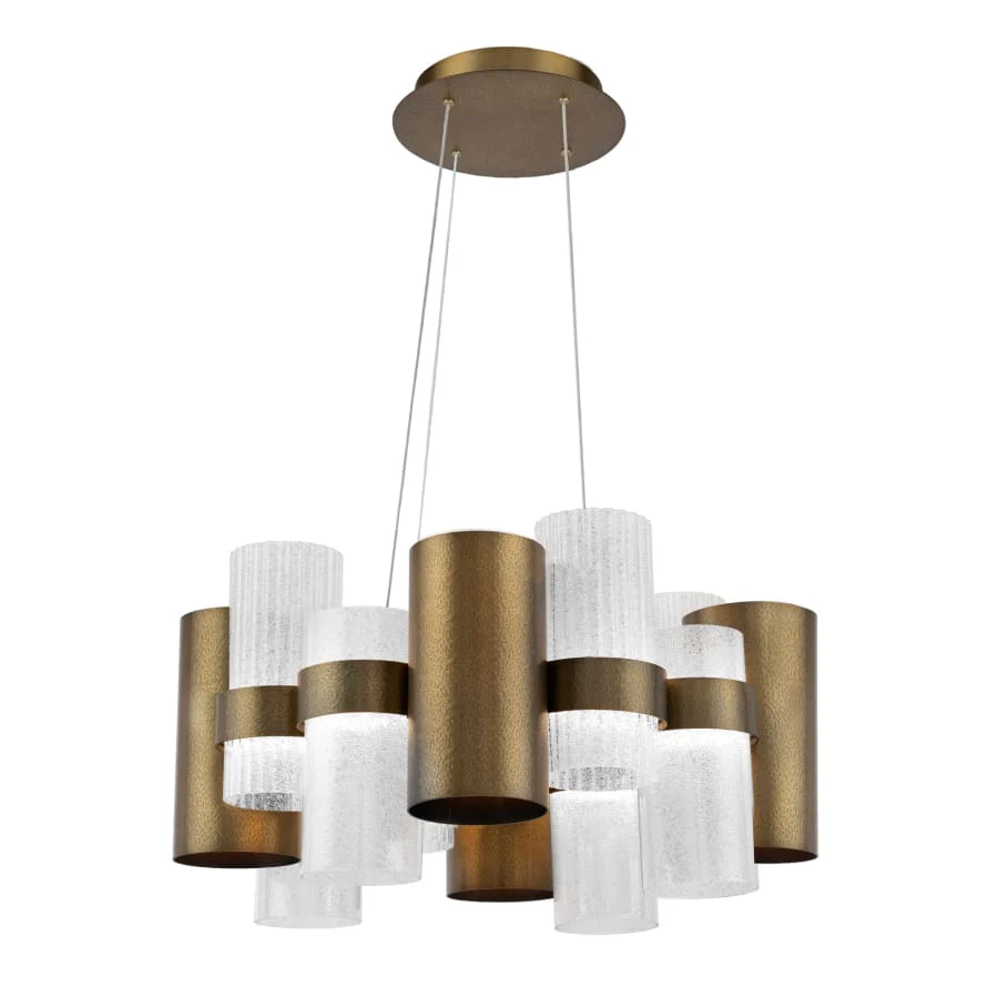 Modern Forms Harmony 35" Wide LED Suspended Chandelier with Beaded Glass and Metal Shade - Image 1