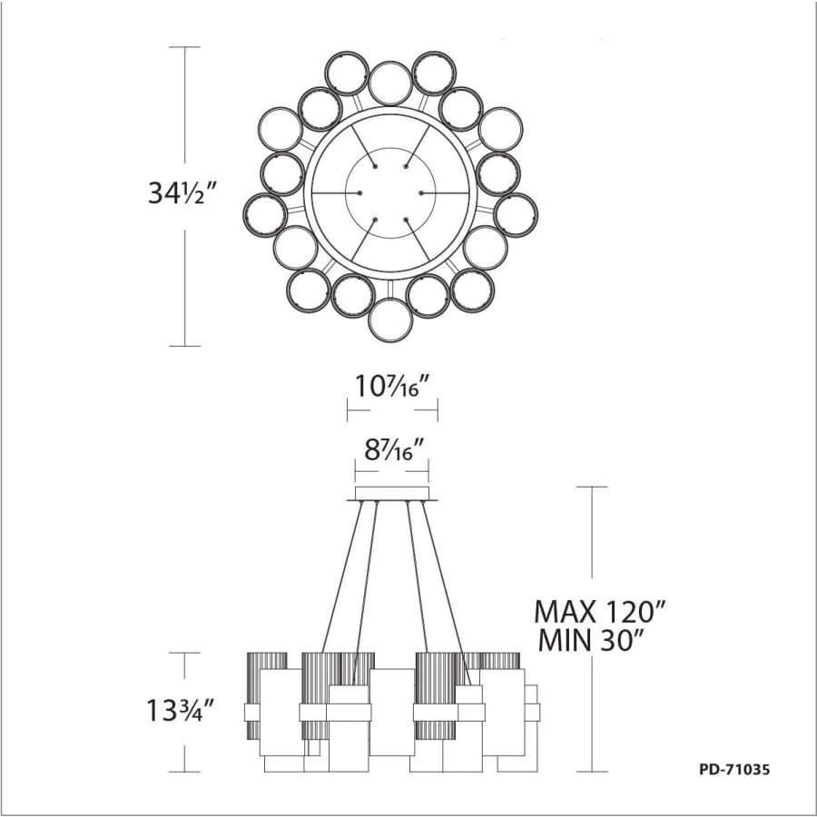 Modern Forms Harmony 35" Wide LED Suspended Chandelier with Beaded Glass and Metal Shade - Image 2