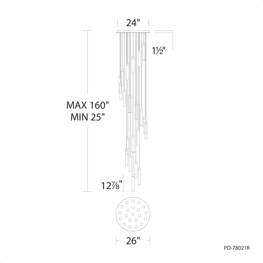 Modern Forms Minx 21 Light 26" Wide LED Crystal Multi Light Pendant - Image 3
