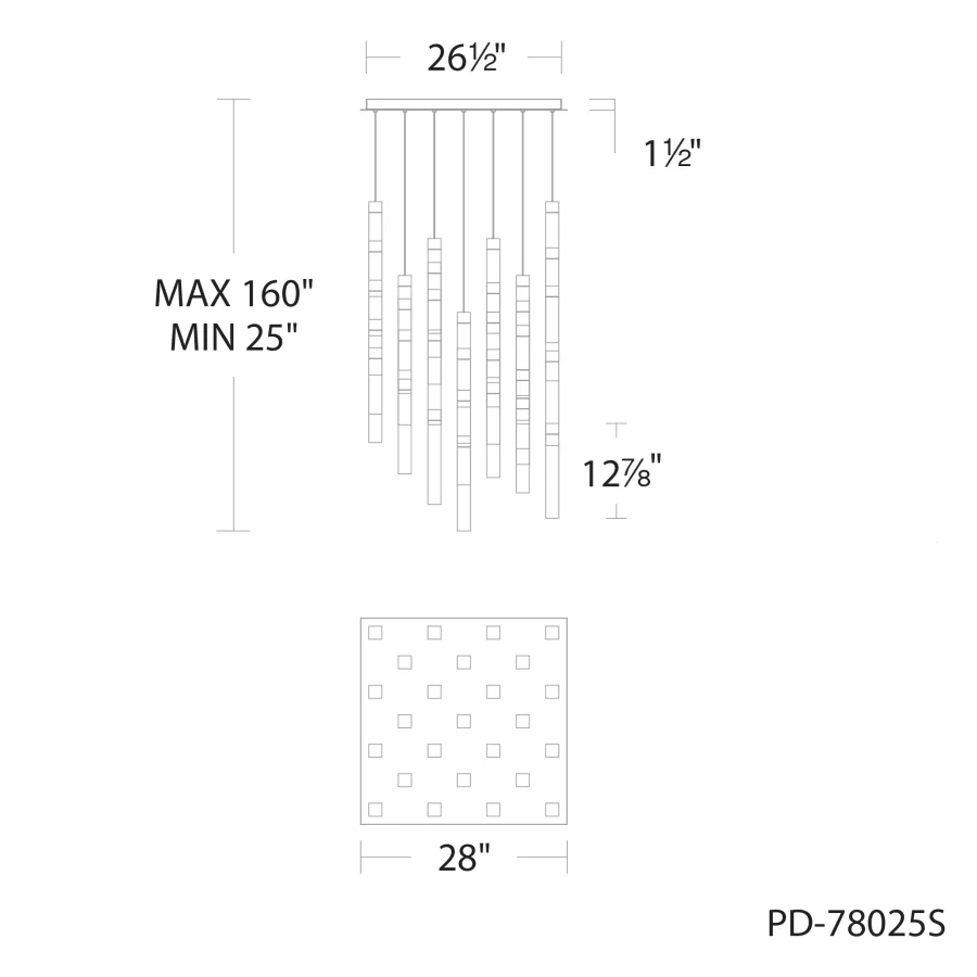 Modern Forms Minx 25 Light 28" Wide LED Crystal Multi Light Pendant - Image 3