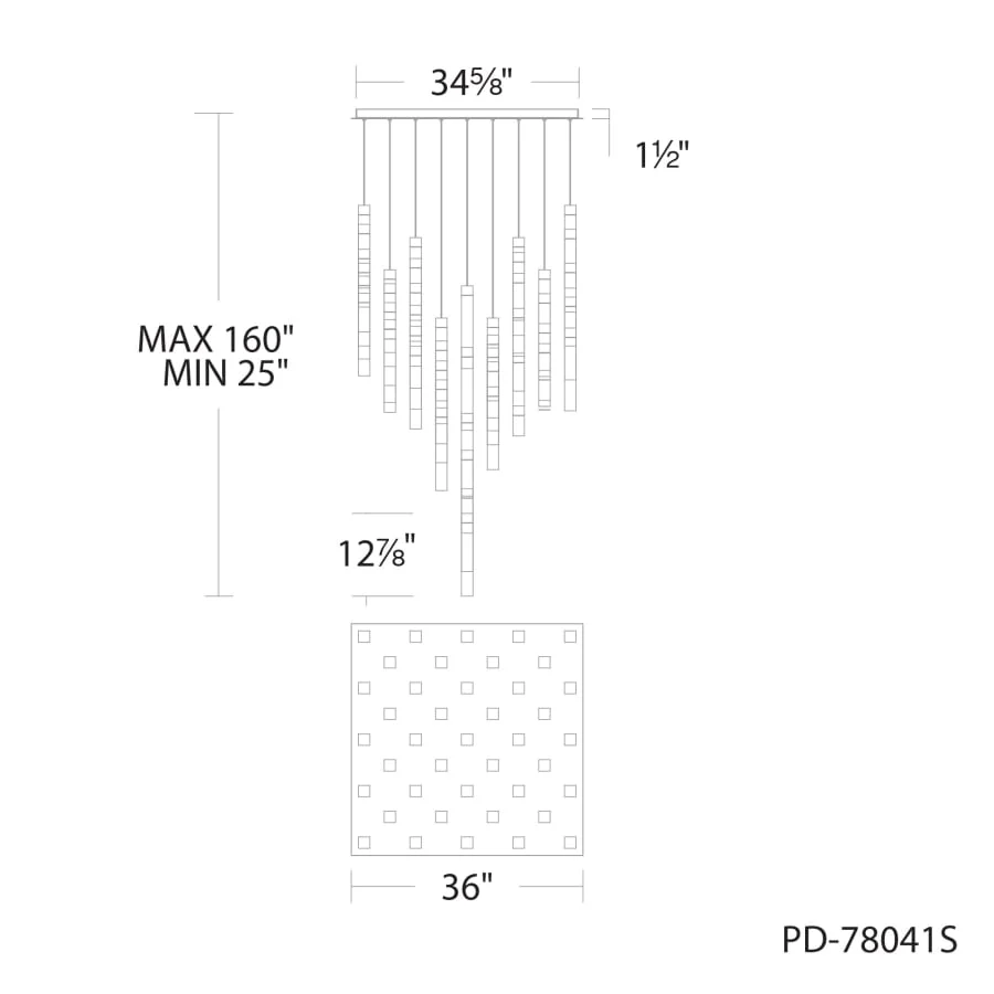 Modern Forms Minx 41 Light 36" Wide LED Crystal Multi Light Pendant - Image 3