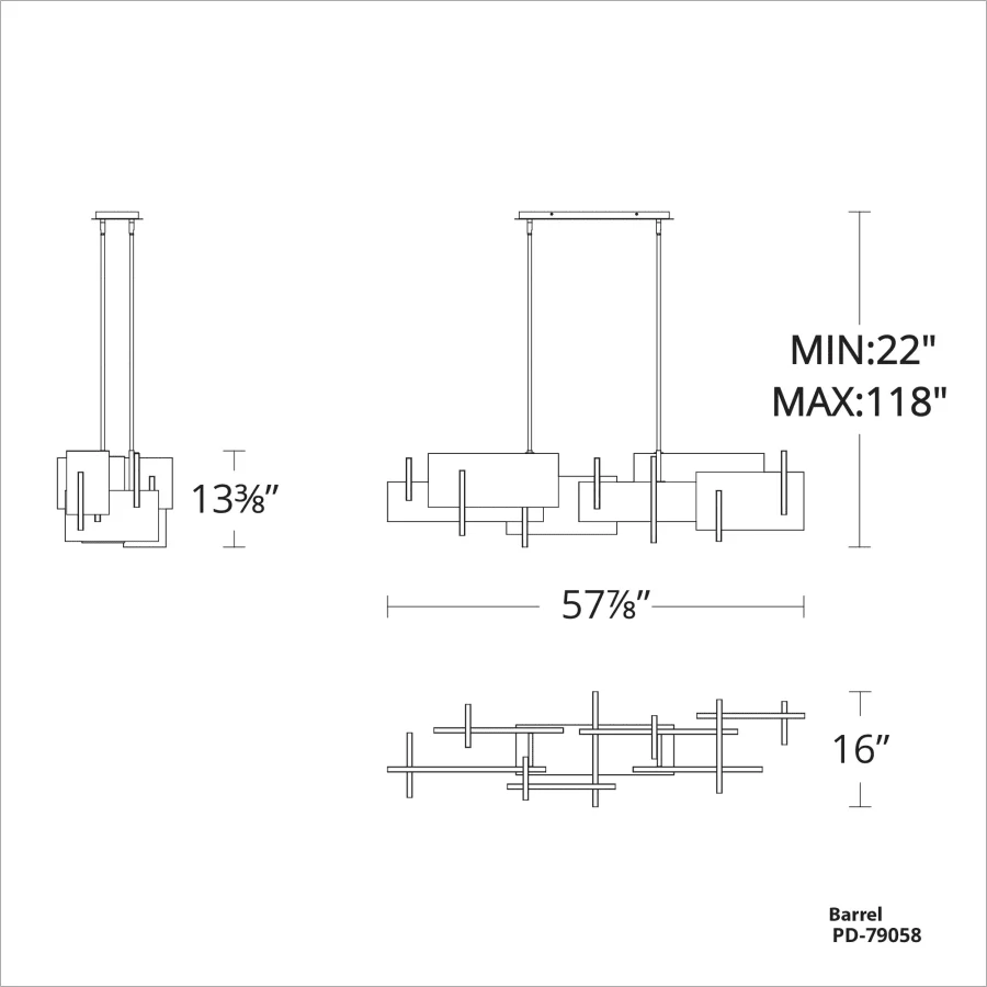 Modern Forms Amari 58" Wide LED Chandelier - Image 2