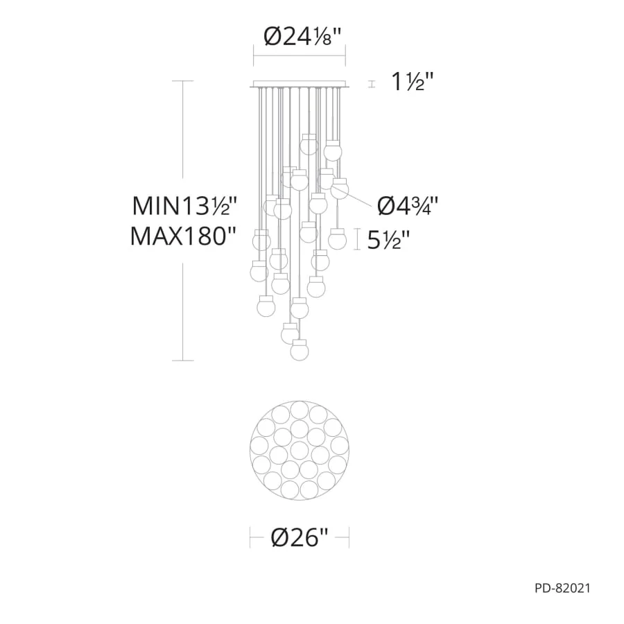 Modern Forms Double Bubble 21 Light 26" Wide LED Suspension Multi Light Pendant - Image 3