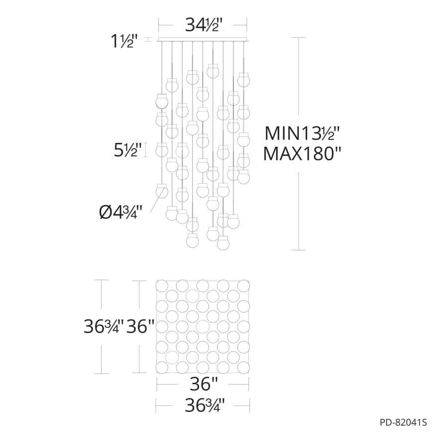 Modern Forms Double Bubble 41 Light 28" Wide LED Suspension Multi Light Pendant - Image 3