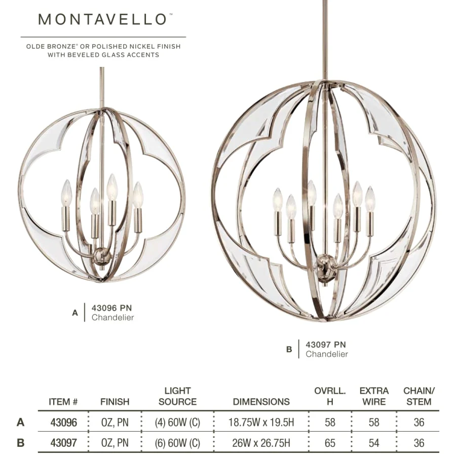Kichler Montavello 6 Light 26" Wide Single Pendant - Image 3