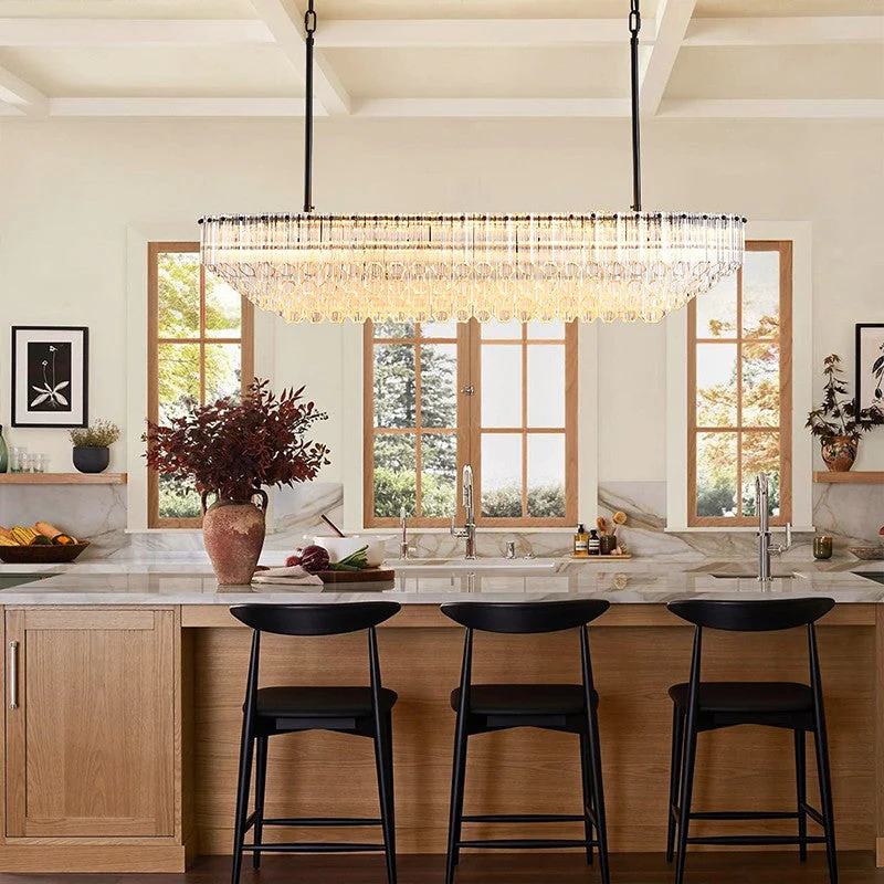 Oblique Plum Rectangular Chandelier 43"L - Image 3