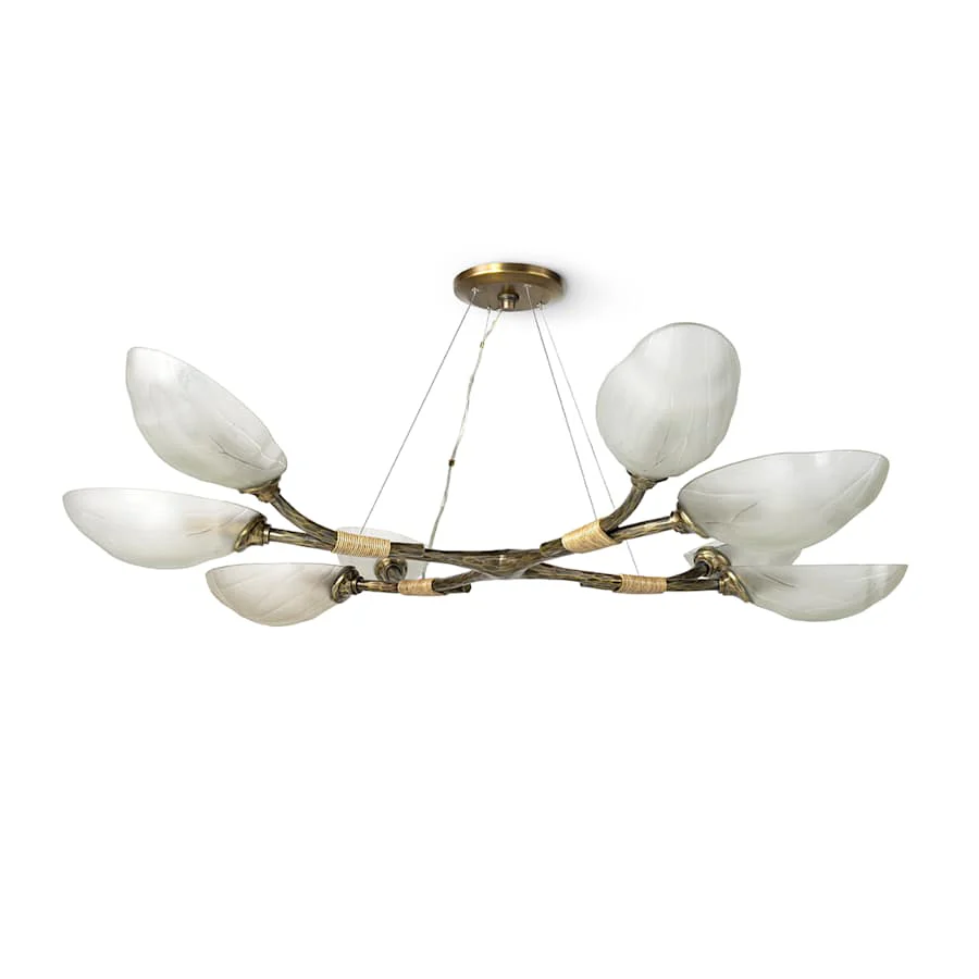Palecek Terrence 8 Light 50" Wide Linear Chandelier - Image 1