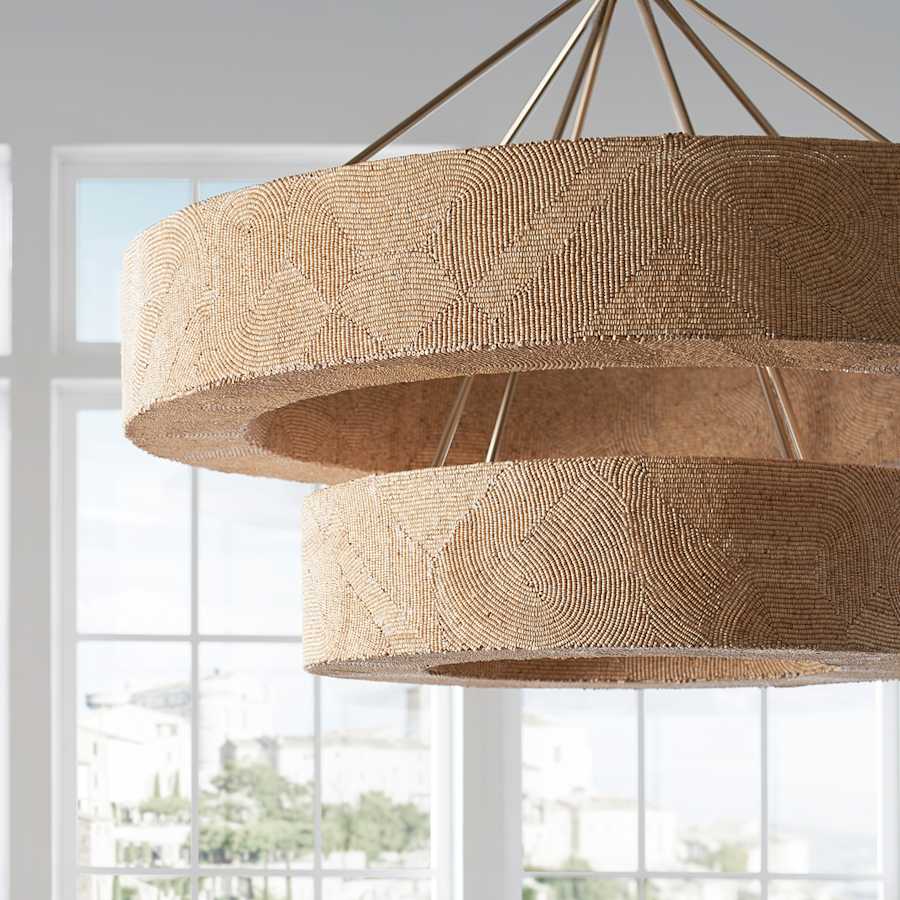 Palecek Monterey 16 Light 51" Wide Beaded Ring Chandelier - Image 2