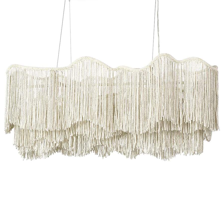 Palecek Elena 6 Light 55" Wide Beaded Linear Chandelier - Image 1