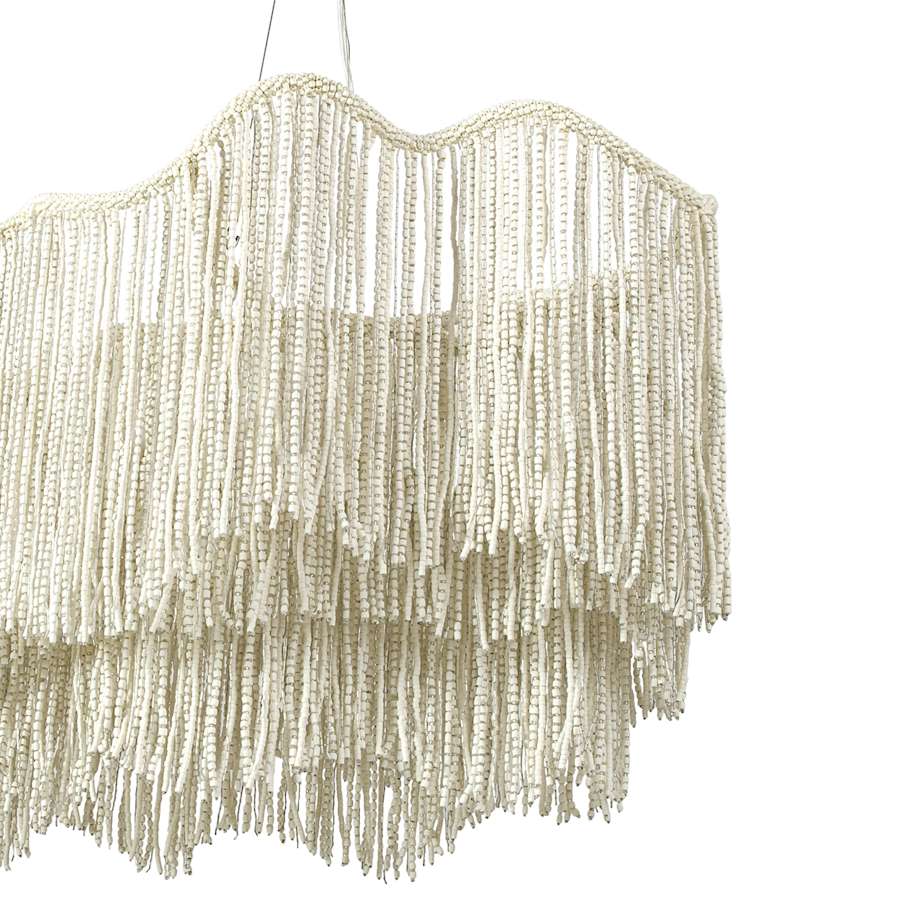 Palecek Elena 6 Light 55" Wide Beaded Linear Chandelier - Image 3