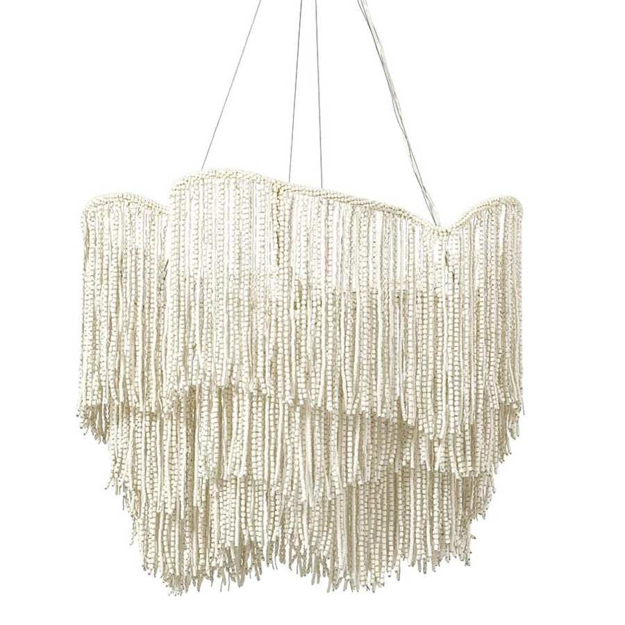 Palecek Elena 4 Light 28" Wide Beaded Waterfall Chandelier - Image 1