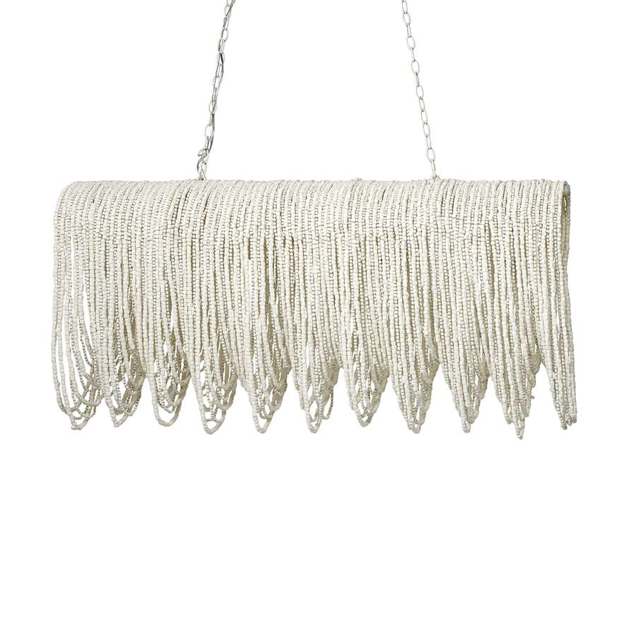 Palecek Brooke 4 Light 51" Wide Beaded Linear Chandelier - Image 1