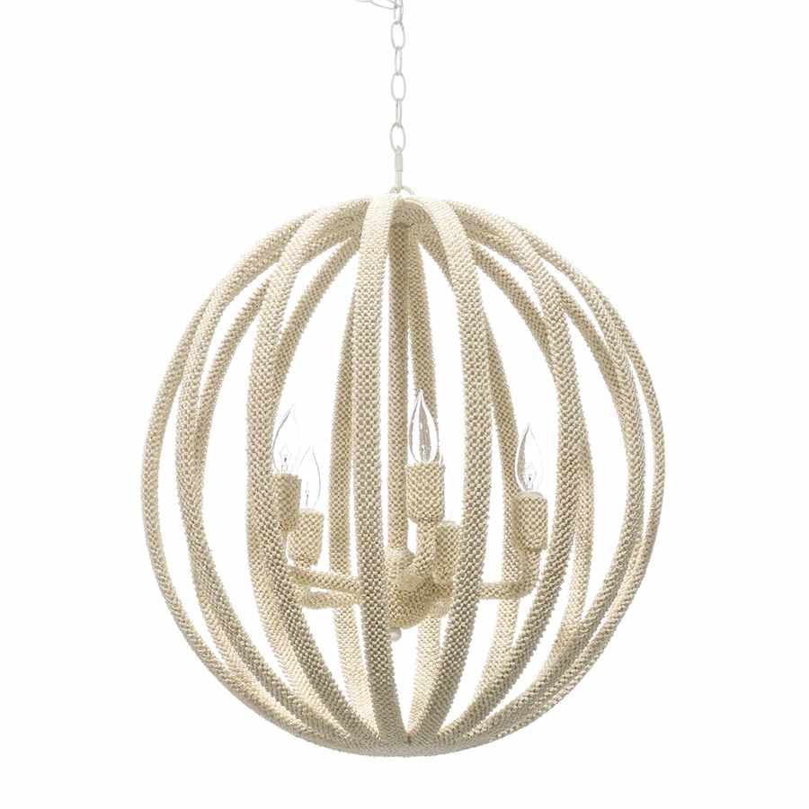 Palecek Madera 5 Light 24" Wide Beaded Globe Chandelier - Image 1