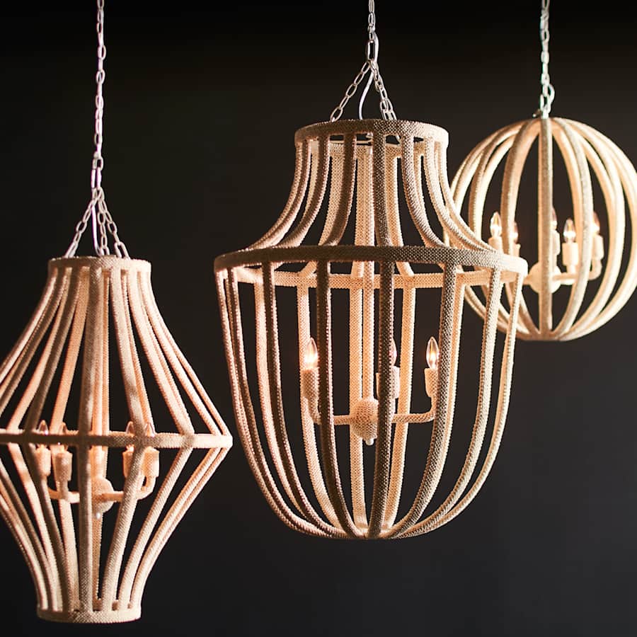 Palecek Madera 5 Light 24" Wide Beaded Globe Chandelier - Image 3