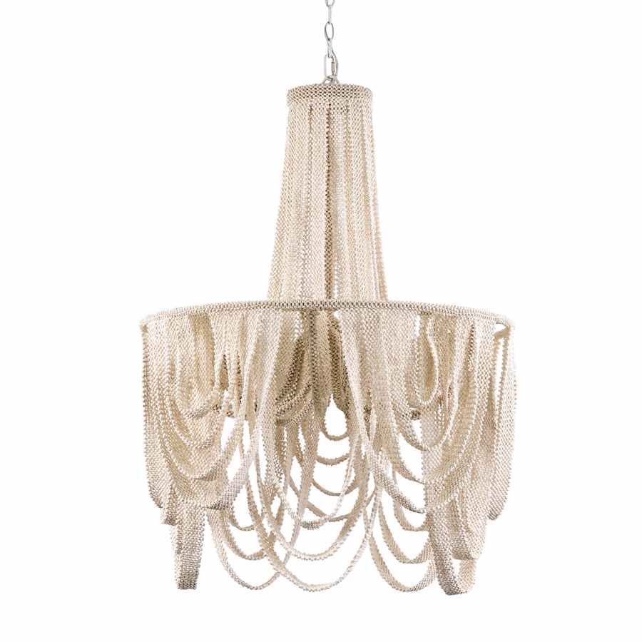 Palecek Selita 4 Light 27" Wide Beaded Ring Chandelier - Image 1