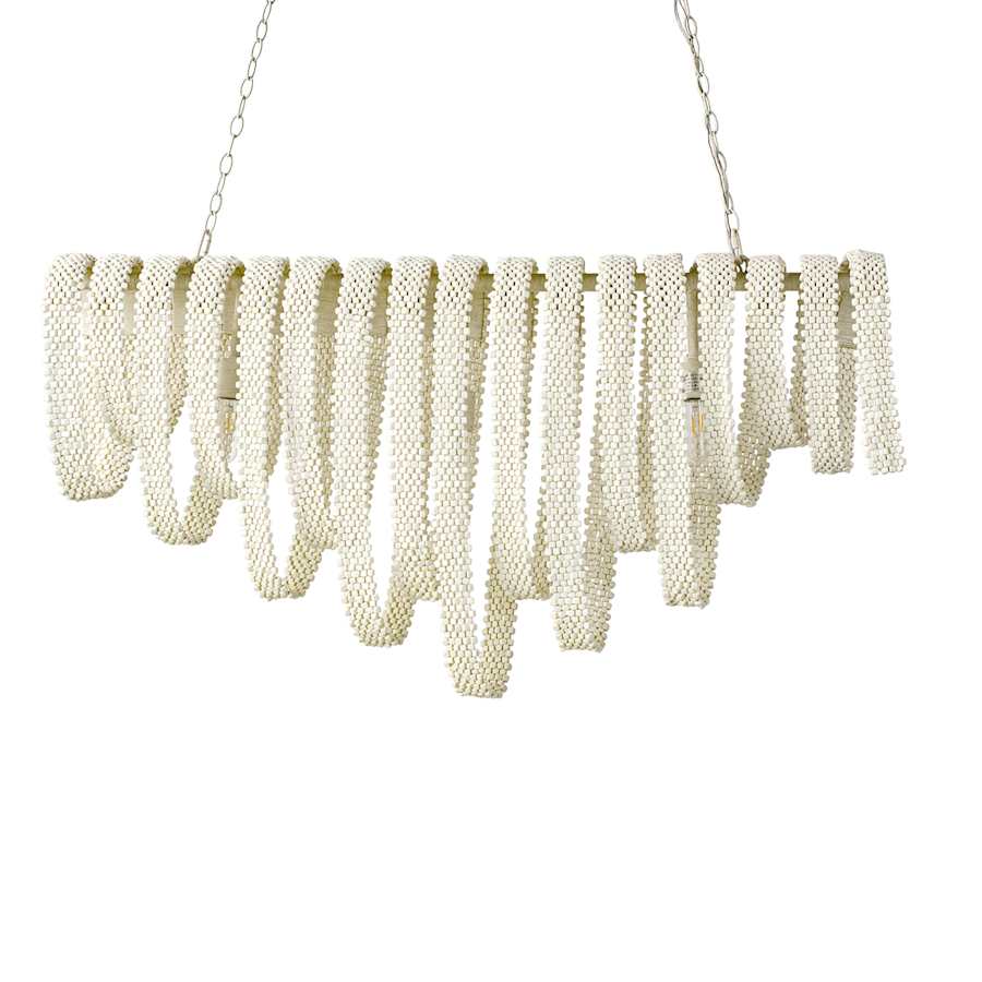 Palecek Raya 3 Light 51" Wide Beaded Linear Chandelier - Image 1