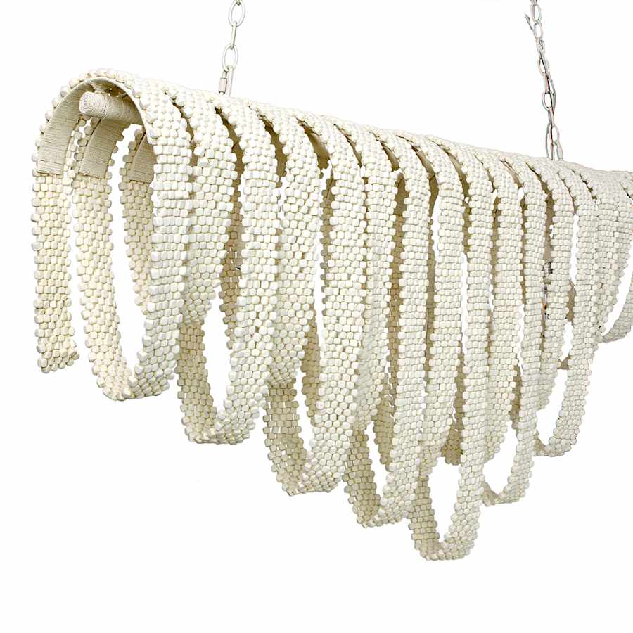 Palecek Raya 3 Light 51" Wide Beaded Linear Chandelier - Image 3