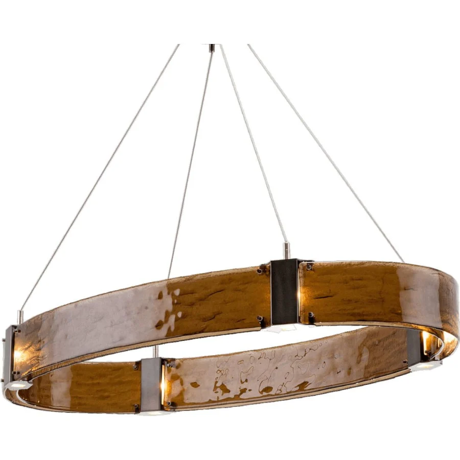Hammerton Studio Parallel 12 Light 44" Hand Textured Glass LED Chandelier - Image 2