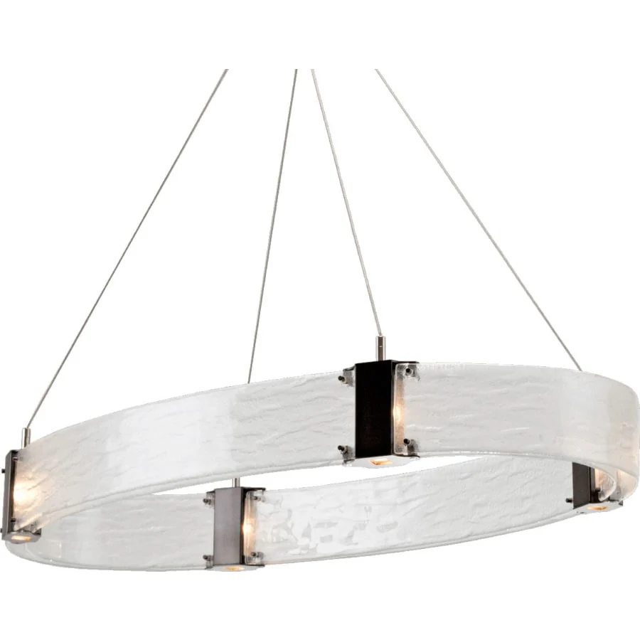 Hammerton Studio Parallel 12 Light 44" Hand Textured Glass LED Chandelier - Image 3