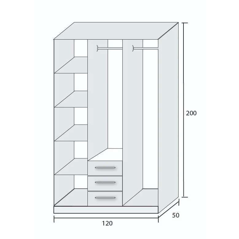 دولاب 200×120 سم -WS120 - Image 2
