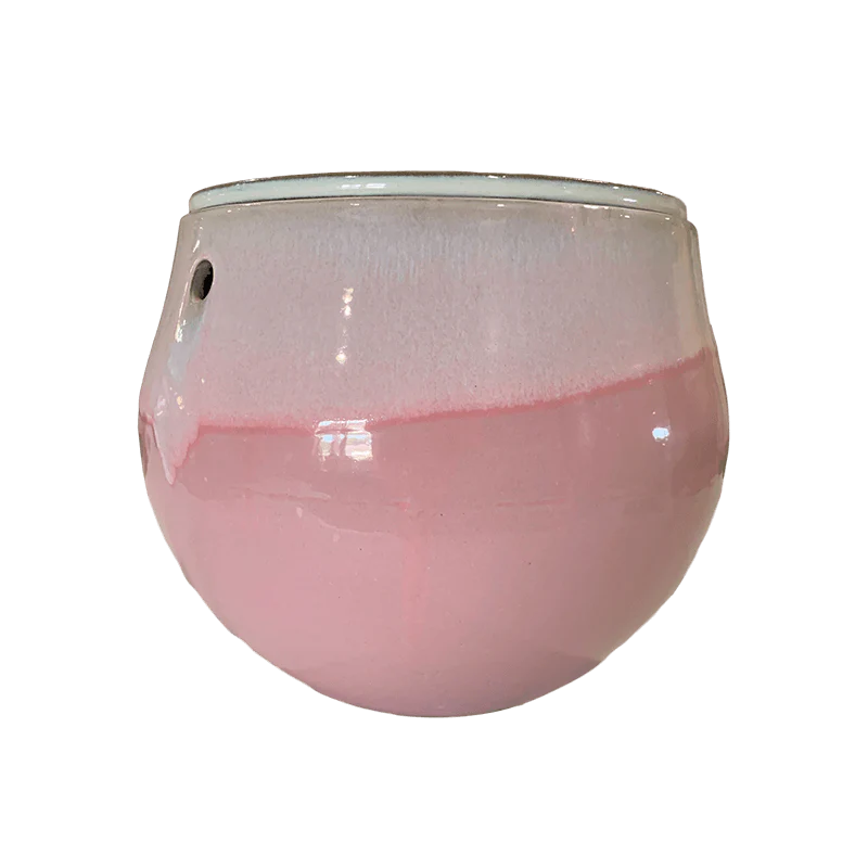 10″ Cream Over Cotton Candy Teardrop Self Watering Pot