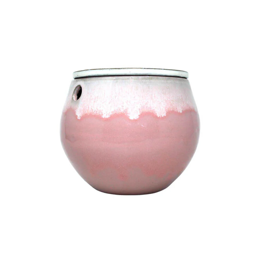 6" Cream Over Cotton Candy Teardrop Self Watering Pot - Image 1