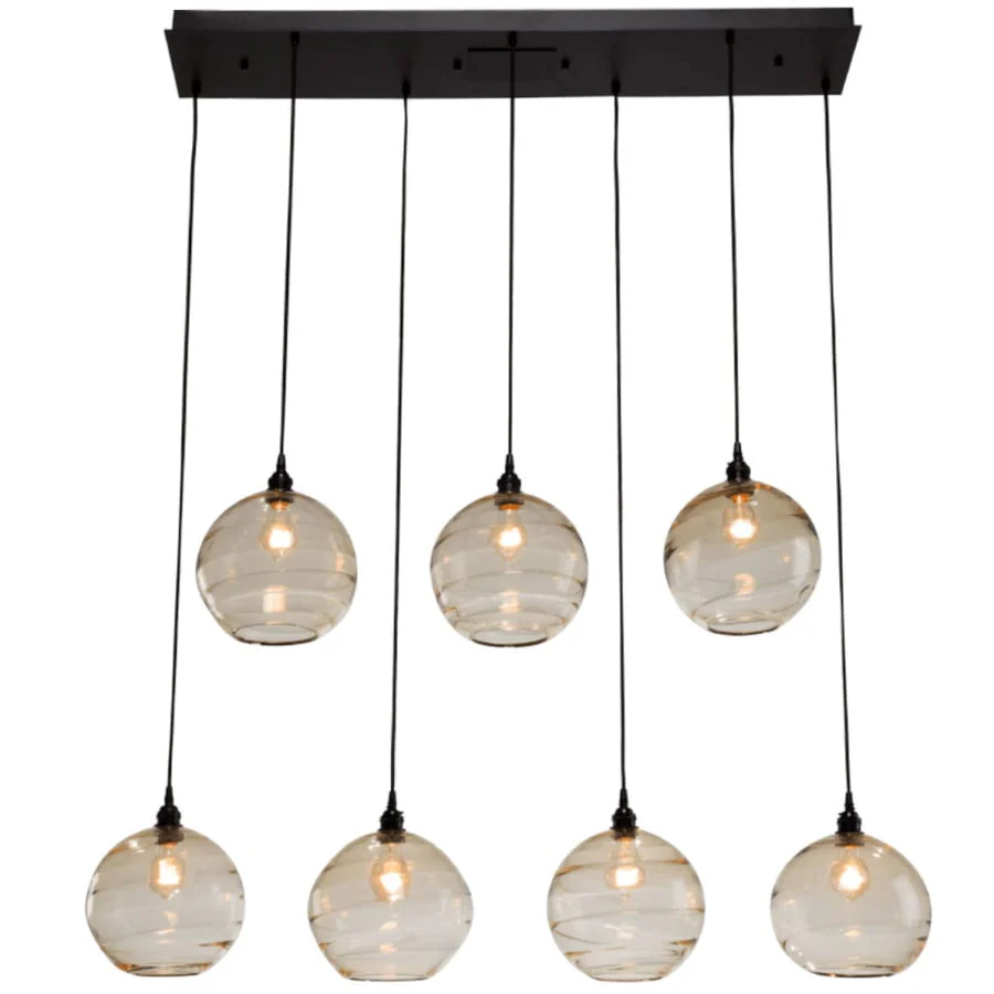 Hammerton Studio Terra 49" Wide Artisan Crafted Optic Glass 7 Light Linear Pendant - Image 1