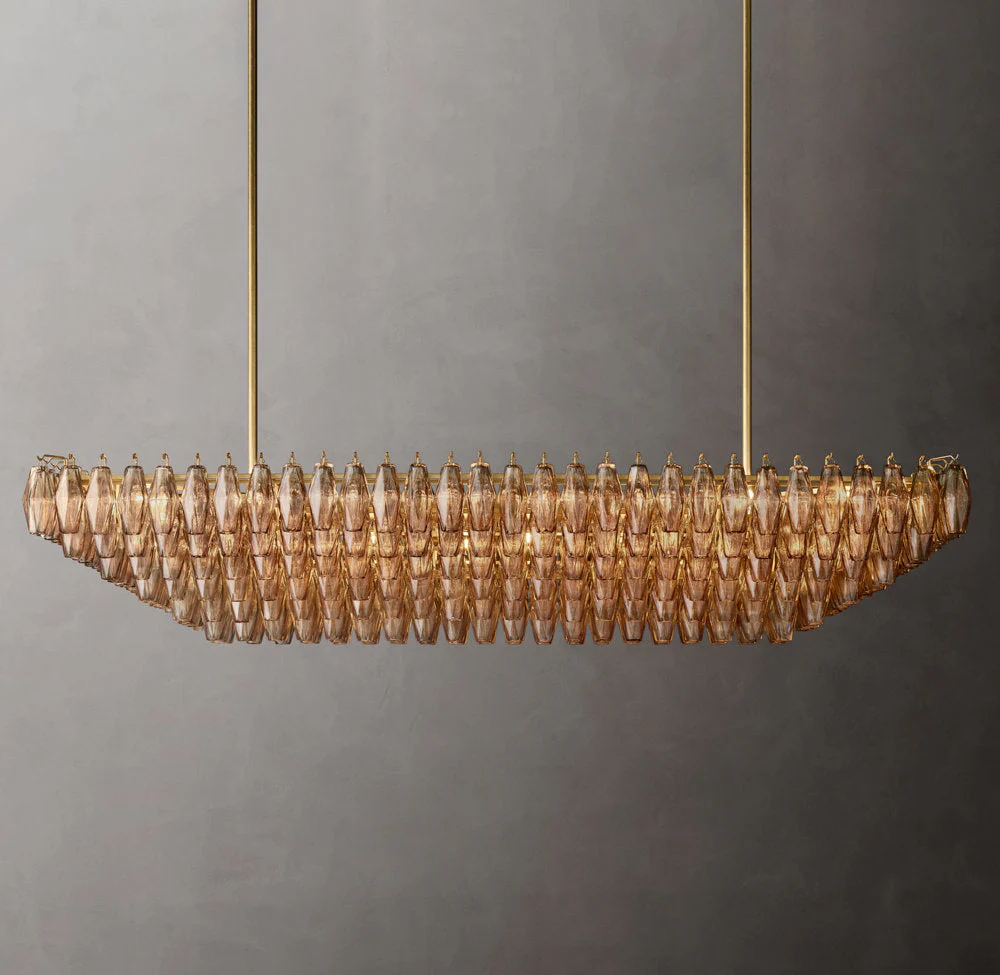 Chiara Tiered Rectangular Pendant Light with Smoke Glass 74" - Image 3