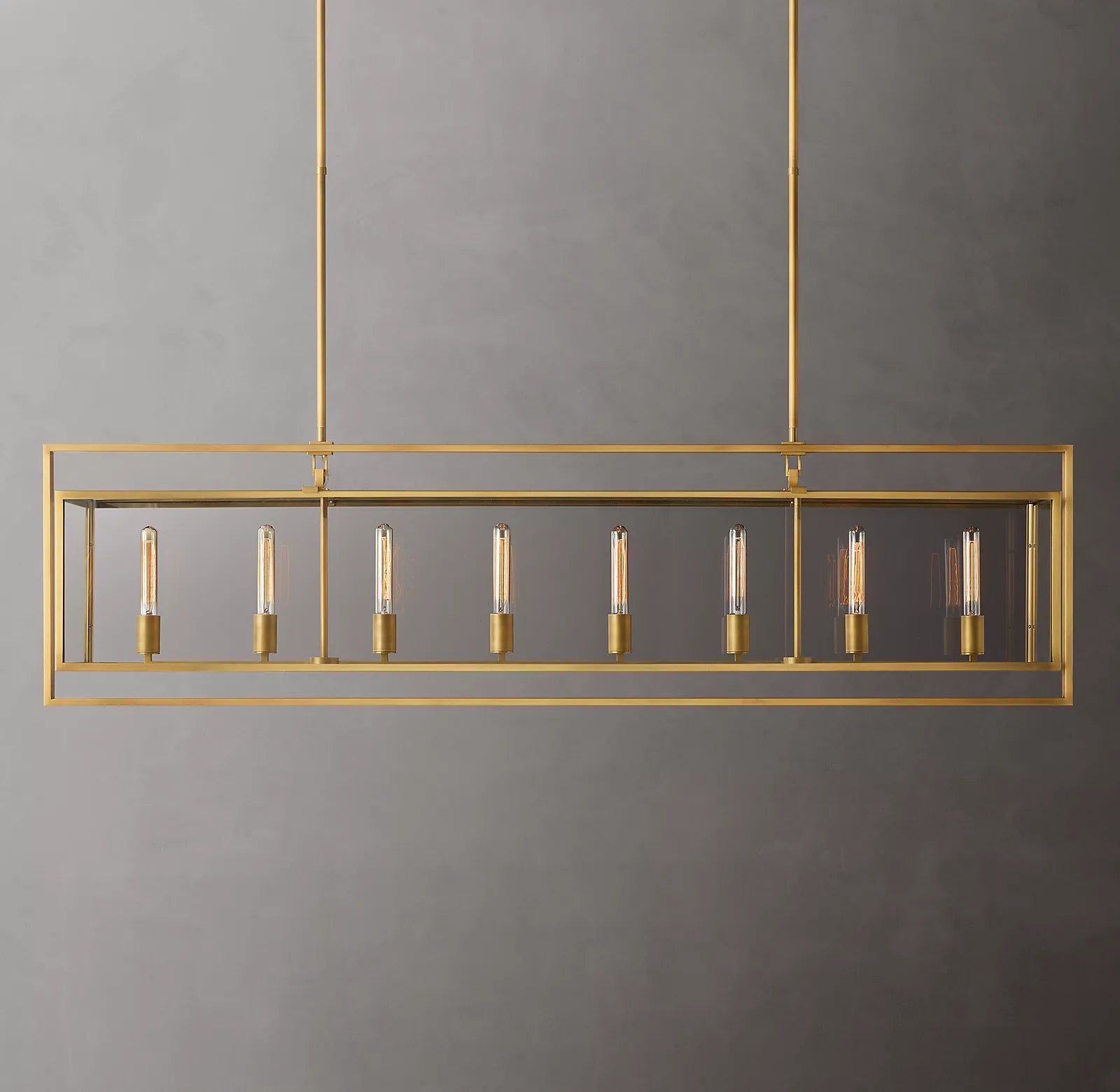 Beckor Glass Lantern Rectangular Chandelier 72" - Image 1