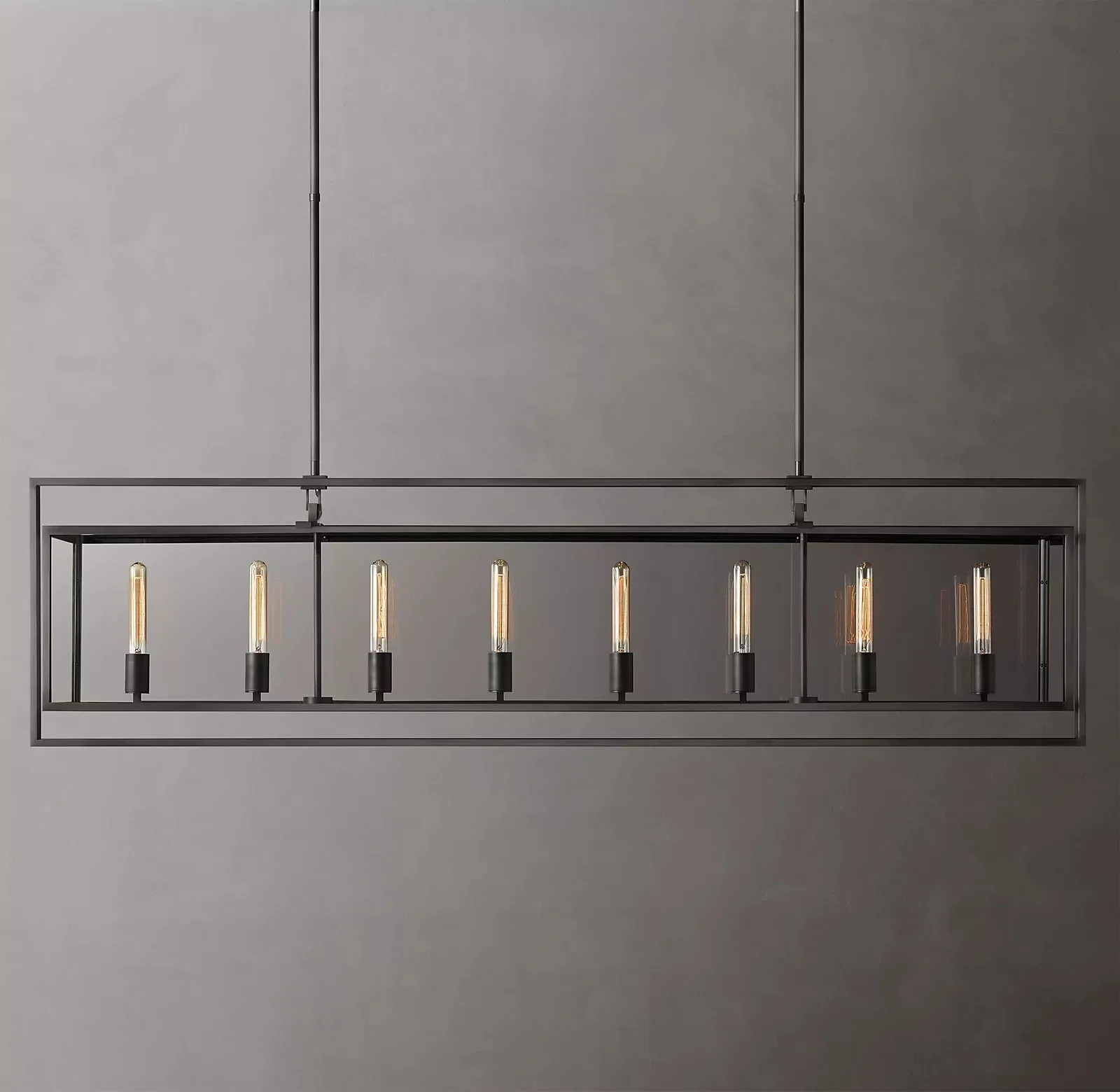 Beckor Glass Lantern Rectangular Chandelier 72" - Image 2