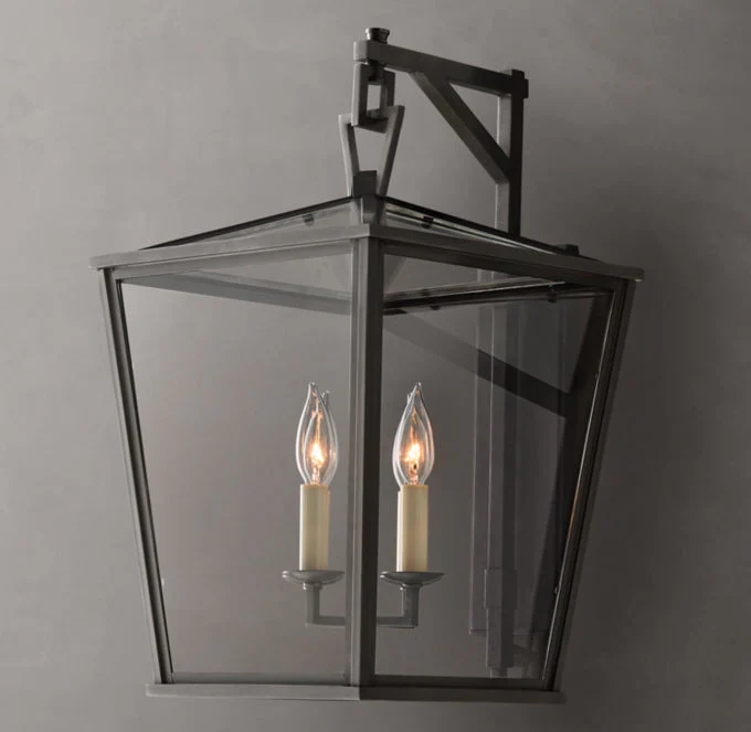 Antique 19th Century British Openwork Outdoor Wall Sconce 22" - Image 2