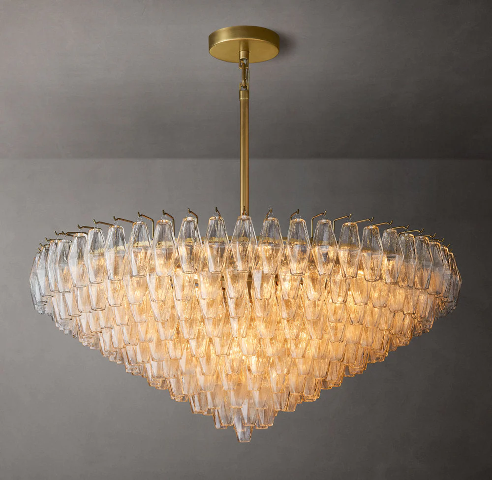 Chiara Transparent Glass Layered Circular Chandelier 47" - Image 3