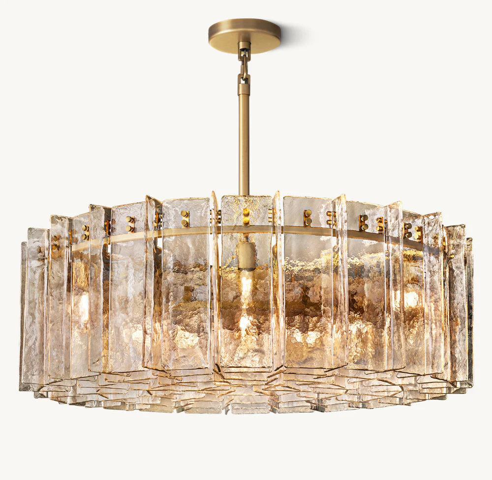 Smoky Lattice Glass Round Chandelier 48" - Image 3