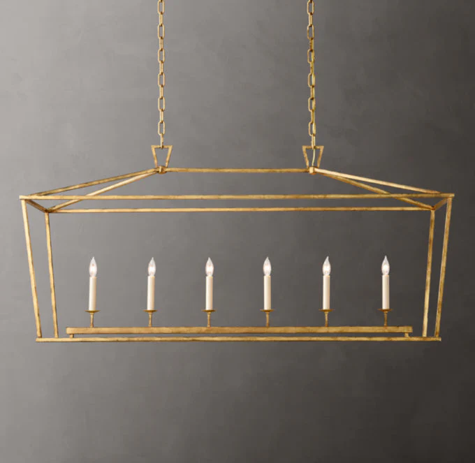 19th Century British Pierced Rectangular Pendant Chandelier 54" - Image 3