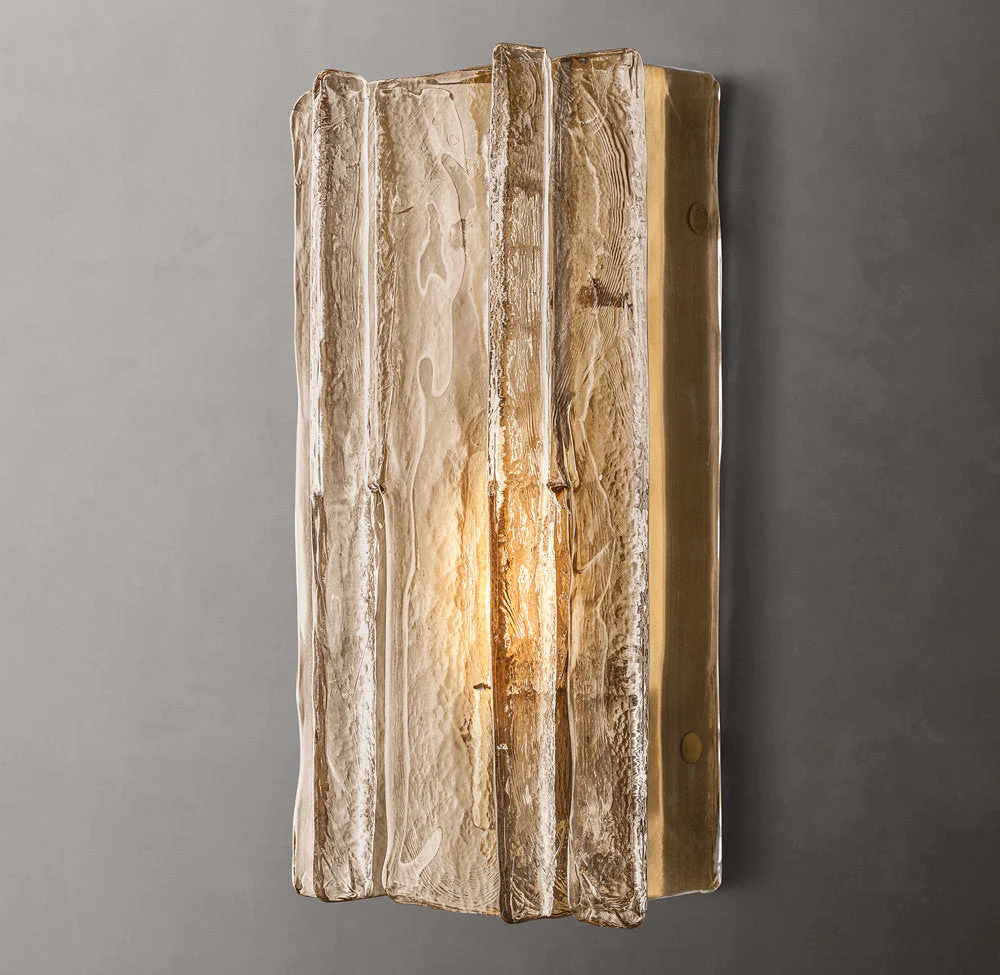 Latticed Smoke Glass Wall Sconce 15" - Image 2