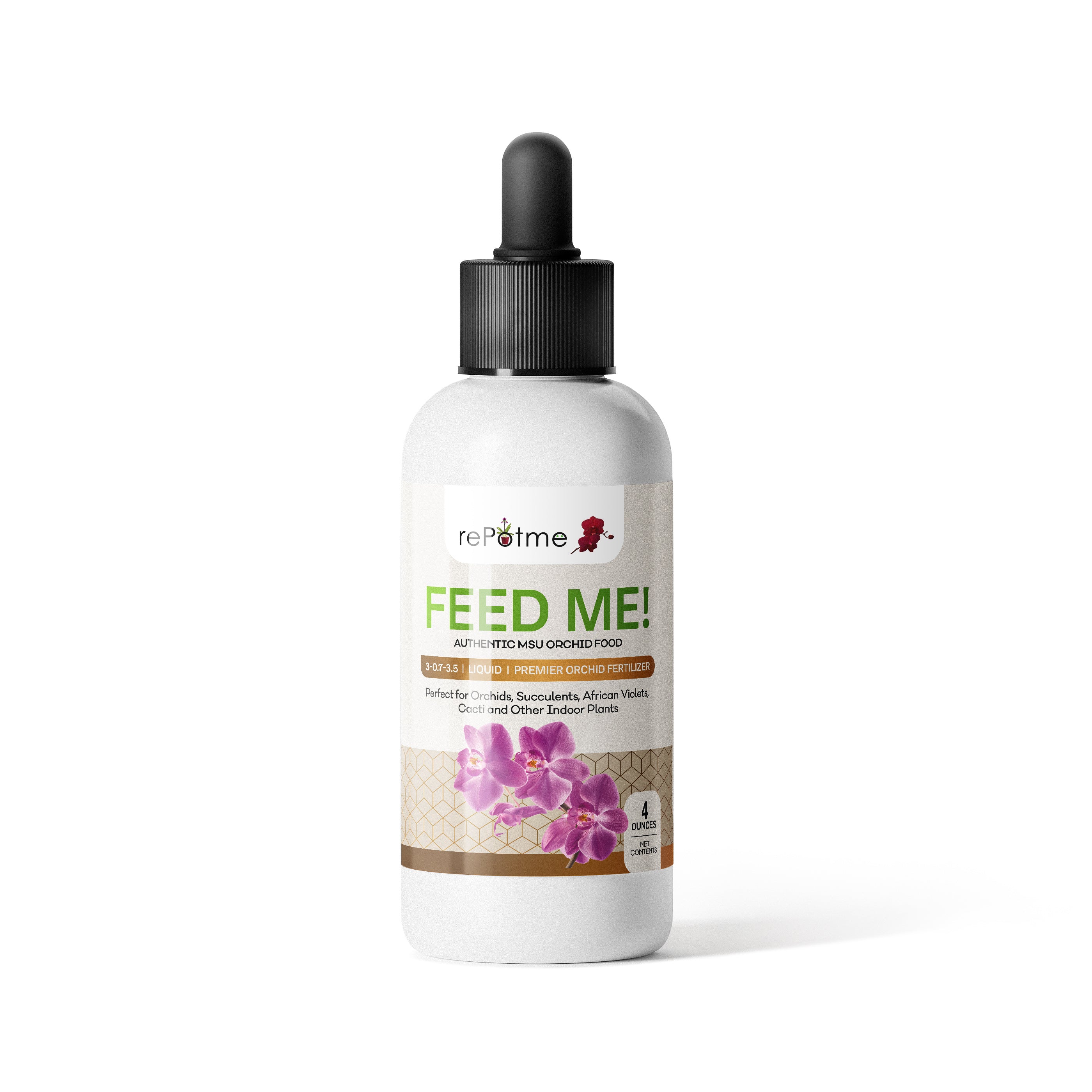 FEED ME! MSU Orchid Liquid Fertilizer – RO/Rain/Tap Water – 4 oz