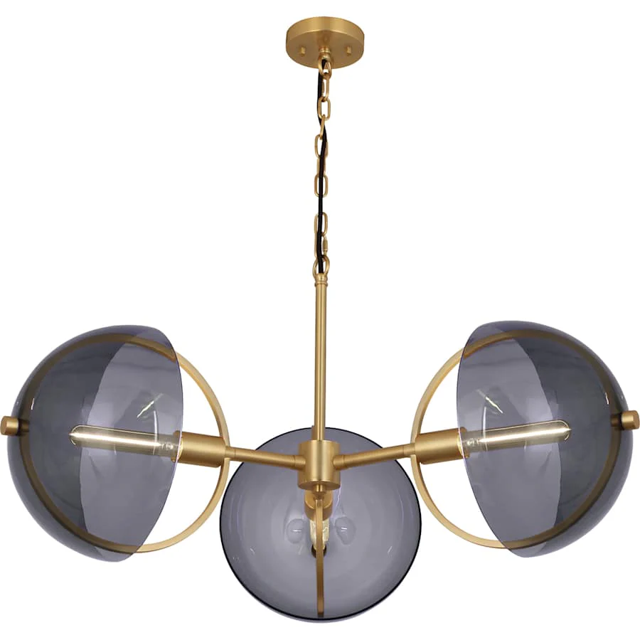 Robert Abbey Mavisten Edition Copernica 3 Light 32" Wide LED Chandelier with Smoked Glass Shades - Image 1