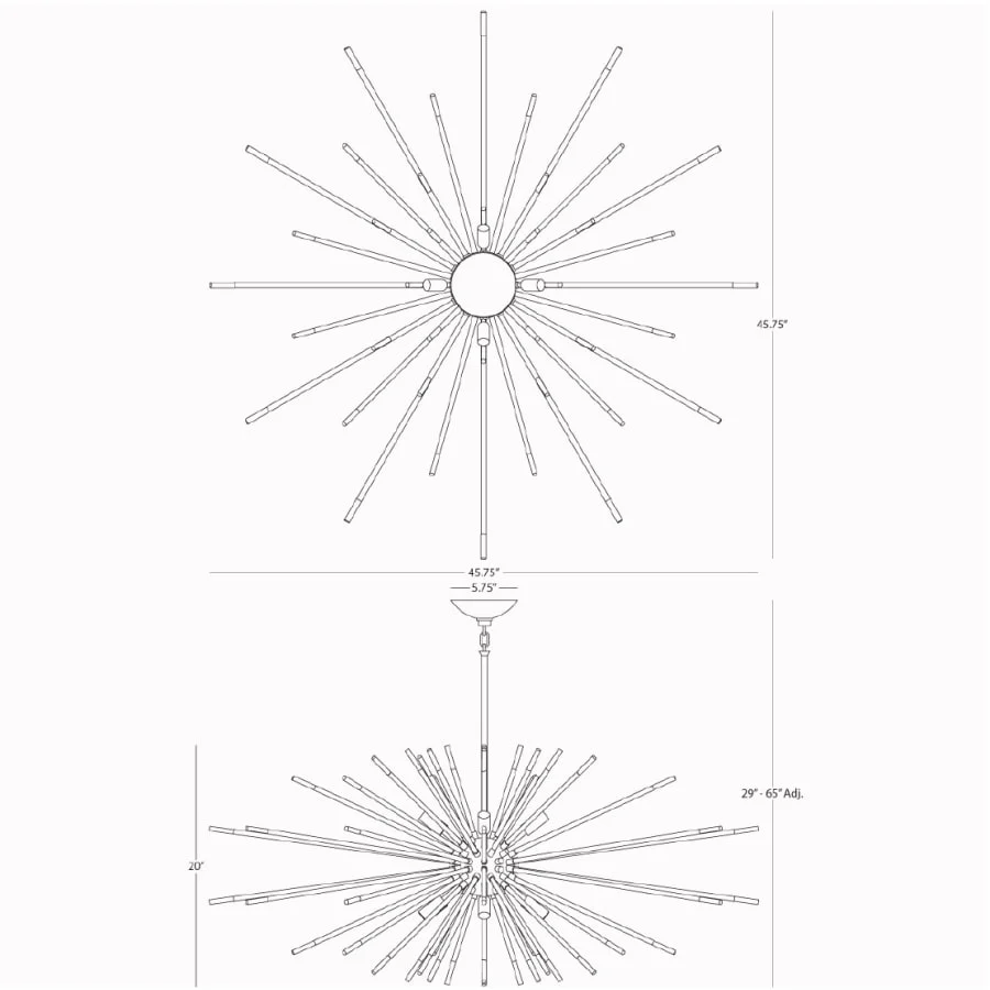Robert Abbey Andromeda 8 Light 46" Wide Sputnik Chandelier - Image 2
